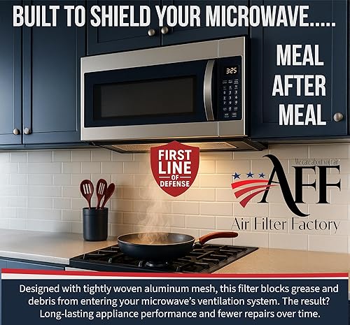 Miniatura 3 de Air Filter Factory Repuesto para Frigidaire FGMV174KFA - Filtro de ventilación de aluminio para horno microondas de 12 capas, 5.88 x 7.88 x 0.12
