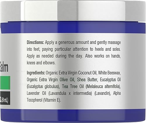 Miniatura 2 de Horbaach - Bálsamo para pies con aceite de árbol de té, 2 onzas líquidas, hidrata y nutre la piel seca y los pies, formulado científicamente