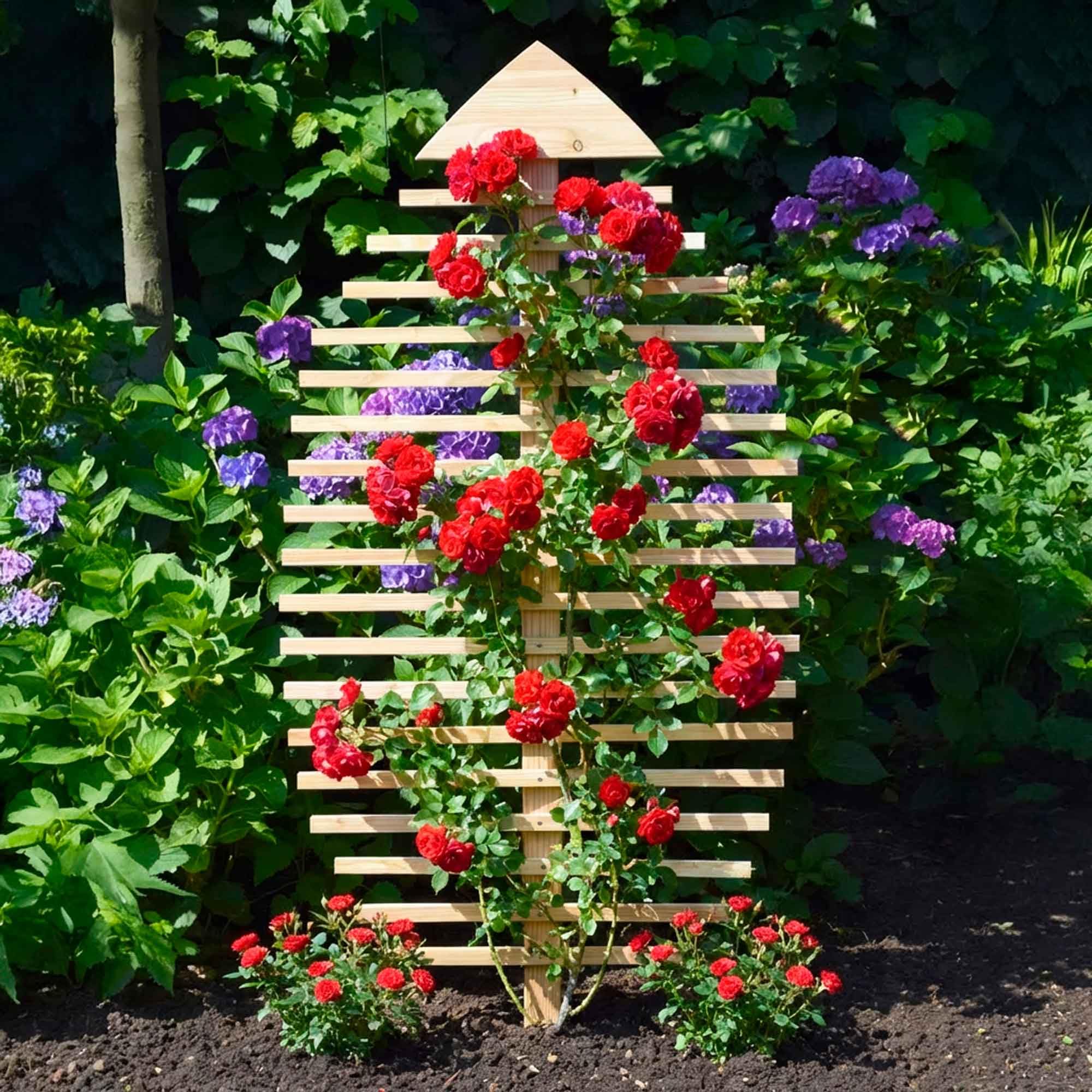 dobar 58211e Design Rankhilfe Blattform Fagus Rankgitter Massivholz