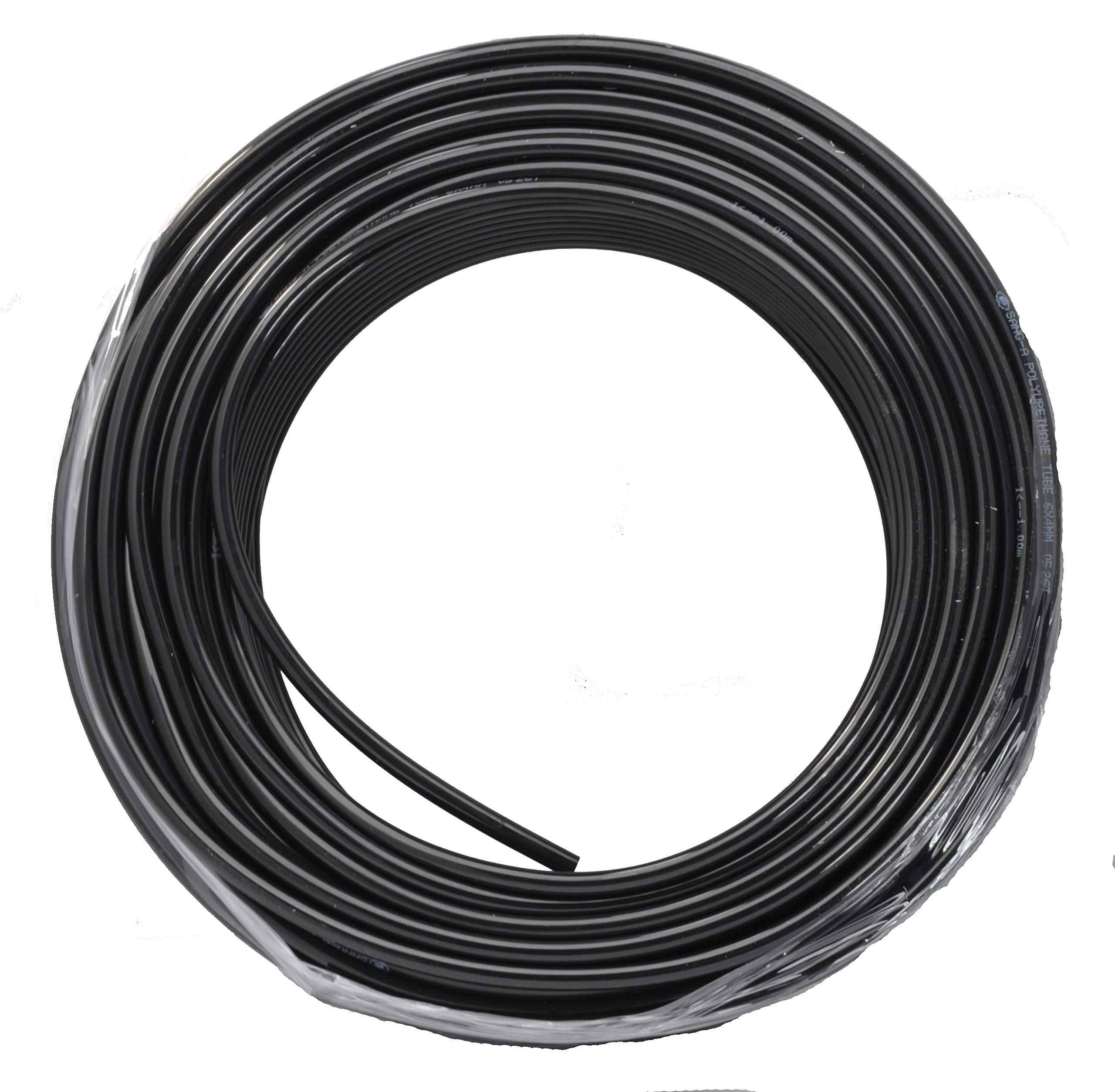 Pneumatik Polyamid - Schlauch flexibel 100 mtr. Rolle, 4 x 2,5 mm, Farbe: schwarz