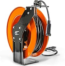 [76% off] SuperHandy Extension Cord Reel Retractable 12AWG x 80' Foot 3C SJTOW Cable Triple Tap Connector Power Rating 125 Volt AC 15 Amp 1875 Watt Industrial Steel Single ArmSuperHandy Extension Cord Reel Retractable 12AWG x…