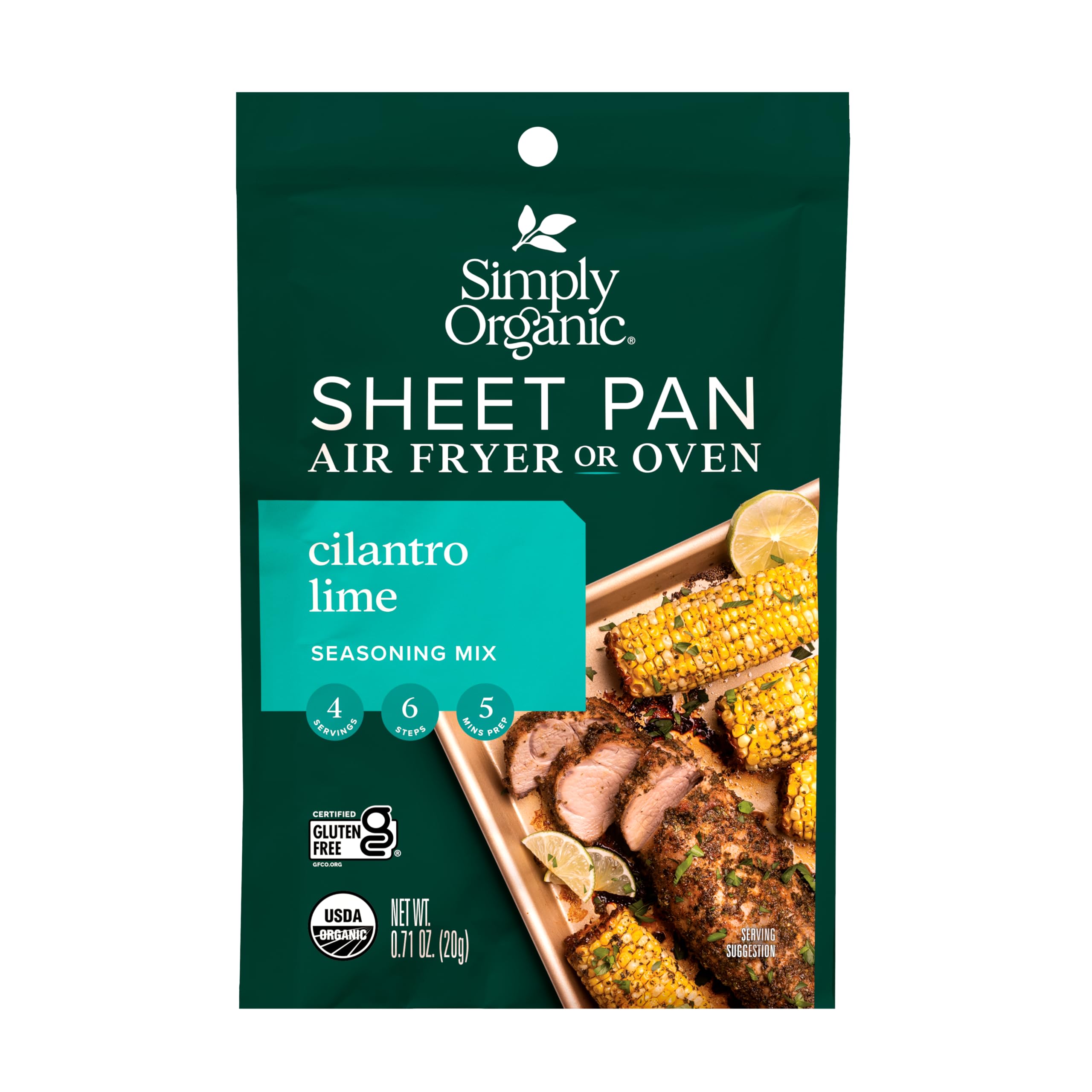 Simply Organic Sheet Pan Seasoning, Cilantro Lime, 0.71 Ounce (Pack of 1)
