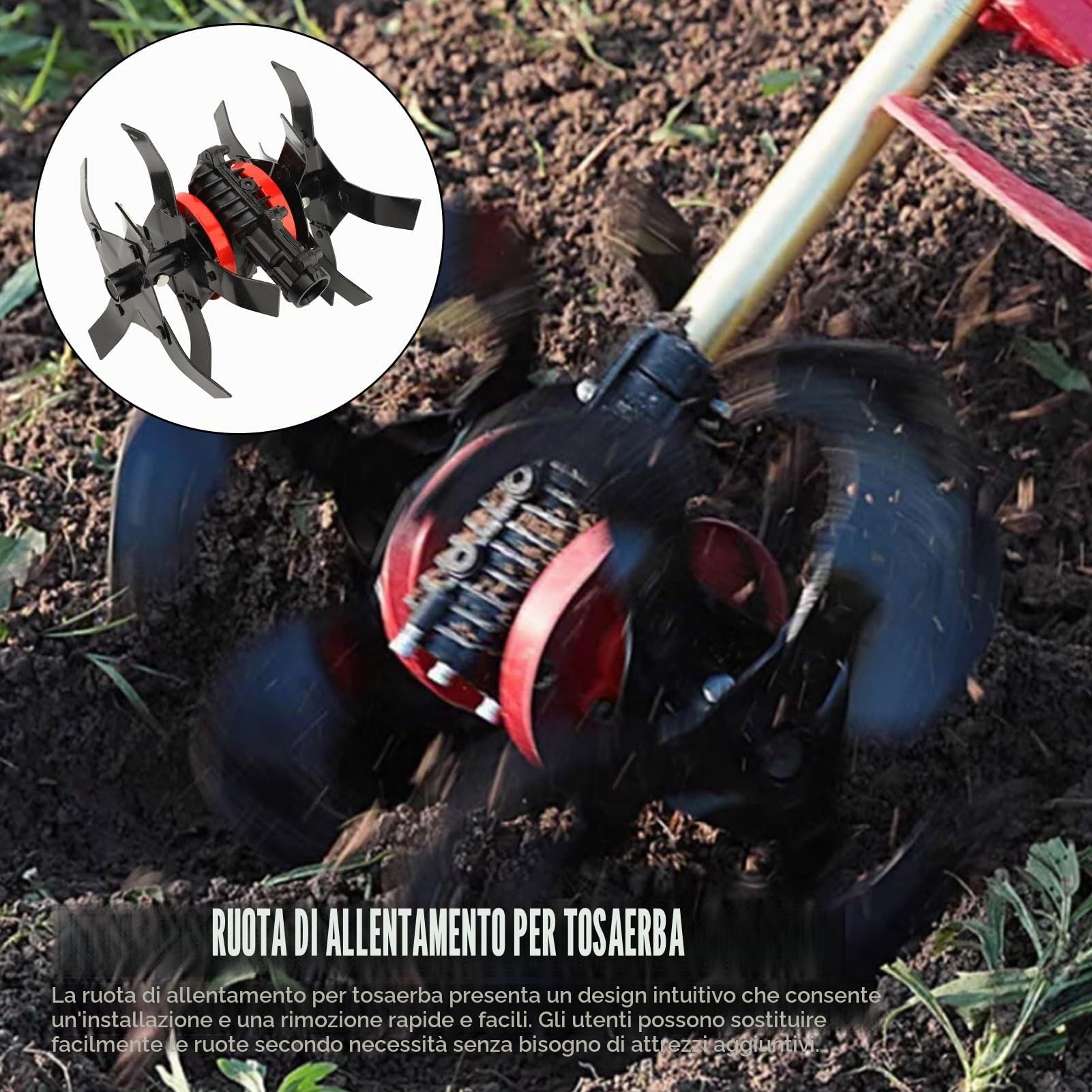 Attacco per Motozappa da Giardino, Denti per Motozappa da 26 Mm a 9 Denti per Giardinaggio, Attacco per Aratro Elettrico per Decespugliatore, Mangiatore di Erbacce, Tosaerba