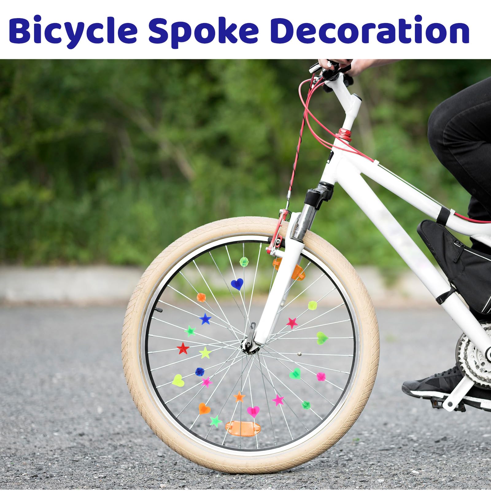 210 sztuk kolorowych koralików do szprych rowerowych, akcesoria rowerowe, klipsy do szprych rowerowych, odblaskowe, klipsy do szprych, dekoracja roweru dziecięcego dla dziewczynek