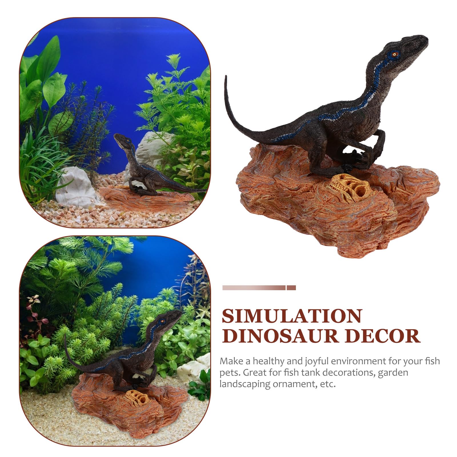 Amazon.com : Kisangel Dinosaur Fish Tank Decor with Platform