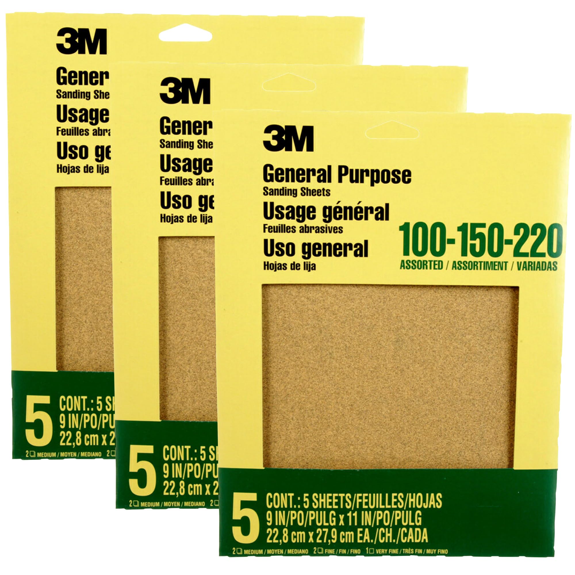 3M Sandpaper Sheets - Assorted Grit for Wood, Metal & Paint -11