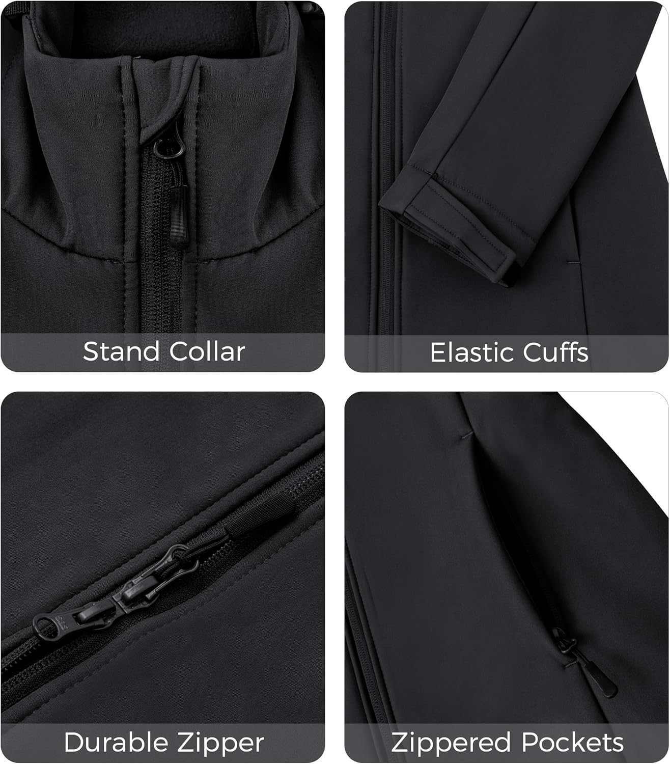 wantdo Women Softshell Jacket Fleece Lined Hooded Rain Coat Waterproof Windproof Windbreaker Jacket Lightweight Long Coat
