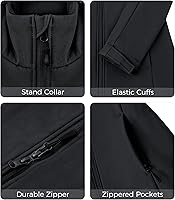 Vista 5 de wantdo Chaquetas con forro polar para mujer, chaqueta suave con aislamiento a prueba de viento