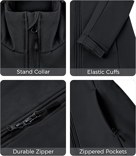 Miniatura 5 de wantdo Chaquetas con forro polar para mujer, chaqueta suave con aislamiento a prueba de viento