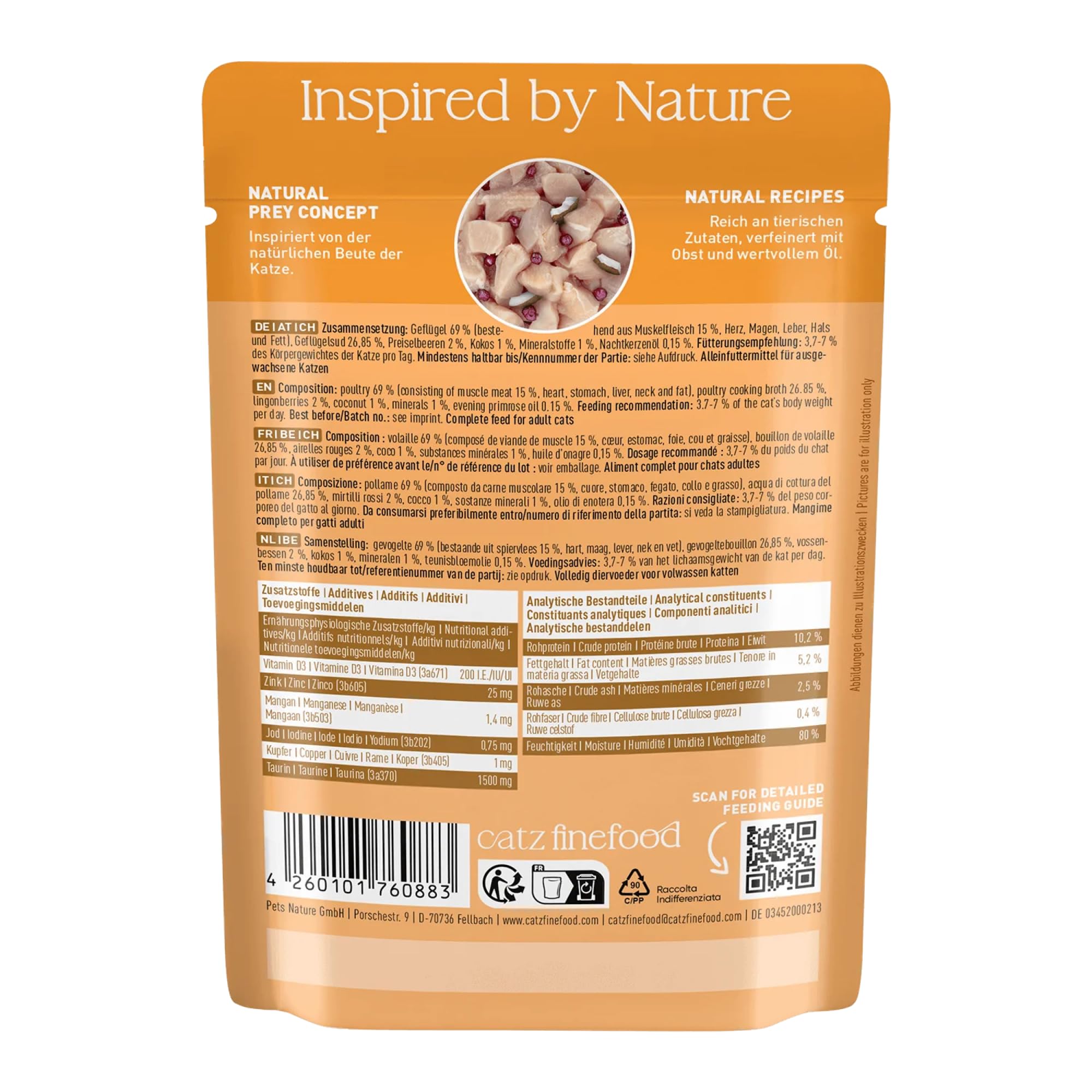 catz finefood N° 3 - Nourriture Humide pour Chats - Nourriture Fine - sans céréales ni Sucre - Haute teneur en Viande - 24 sachets de 85 g