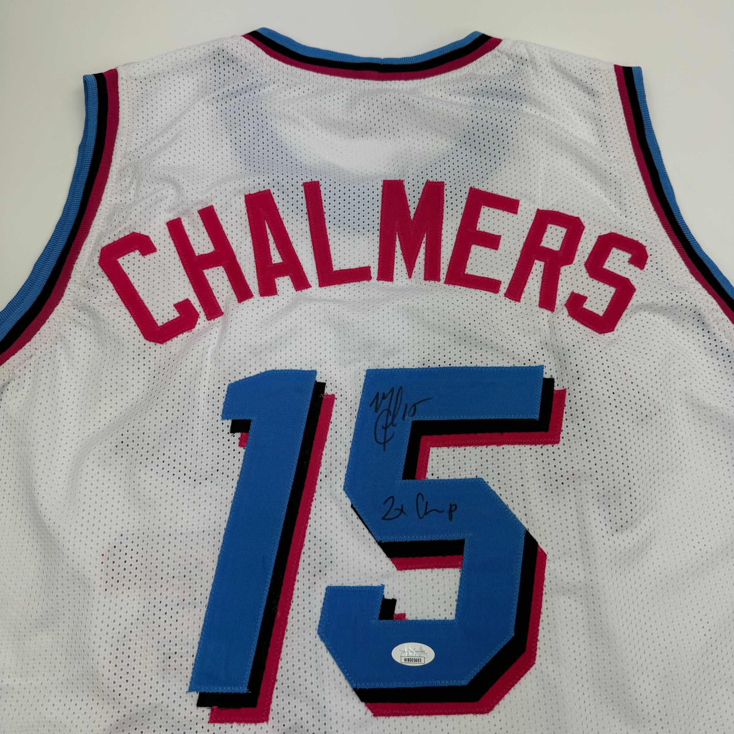 Autographed/Signed Mario Chalmers Miami Vice White Basketball