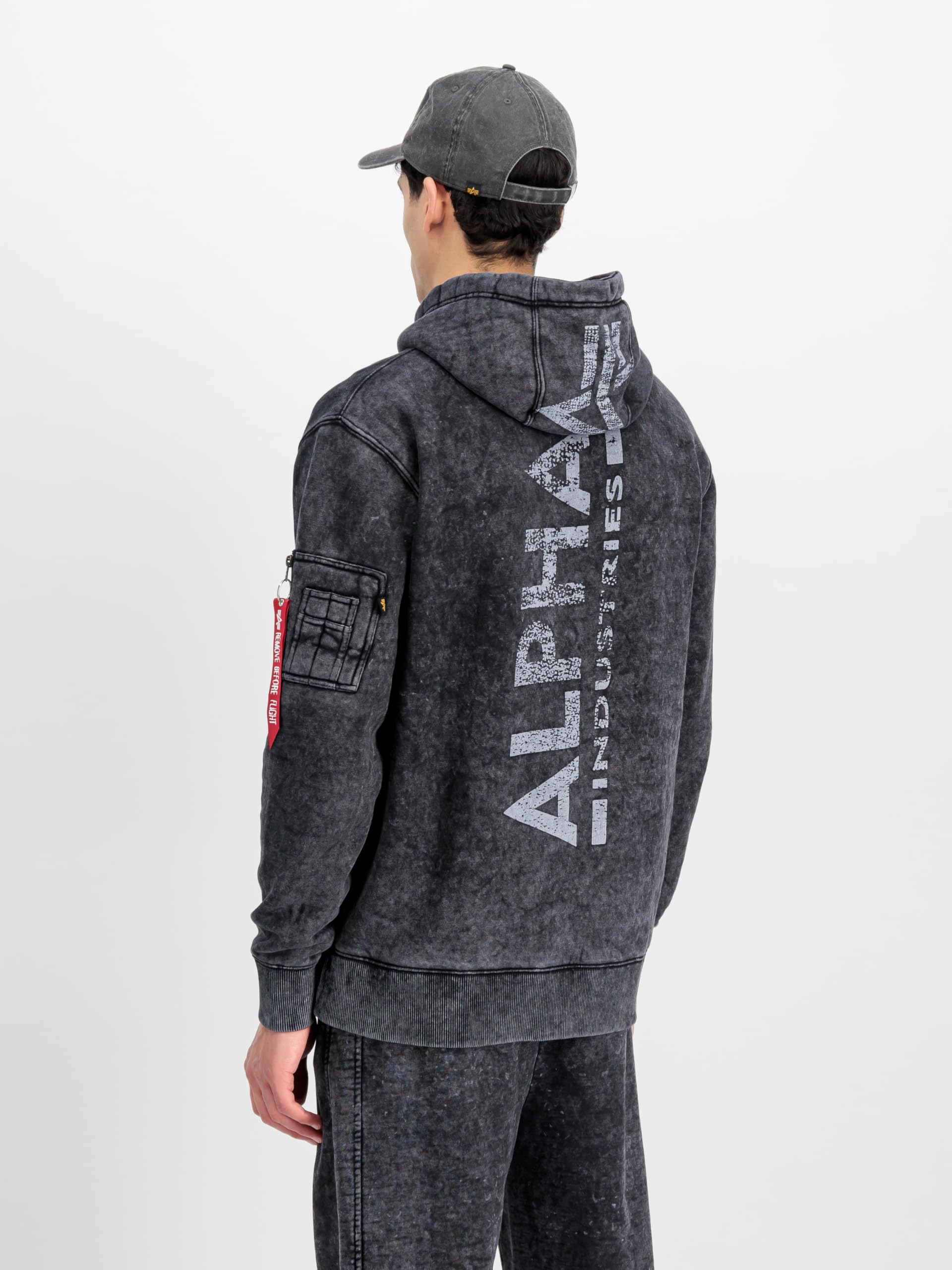 Alpha Industries Back Print Hoodie Vintage Felpa con Cappuccio Uomo (Pacco da 1)