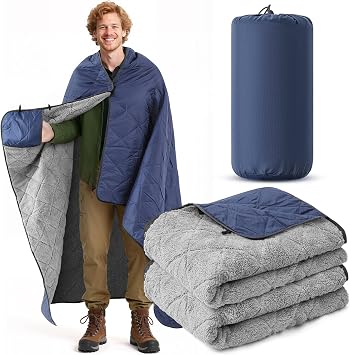 Mindsoft Large Waterproof Woobie Blanket with Sherpa Lining, Blue, 1 Pc