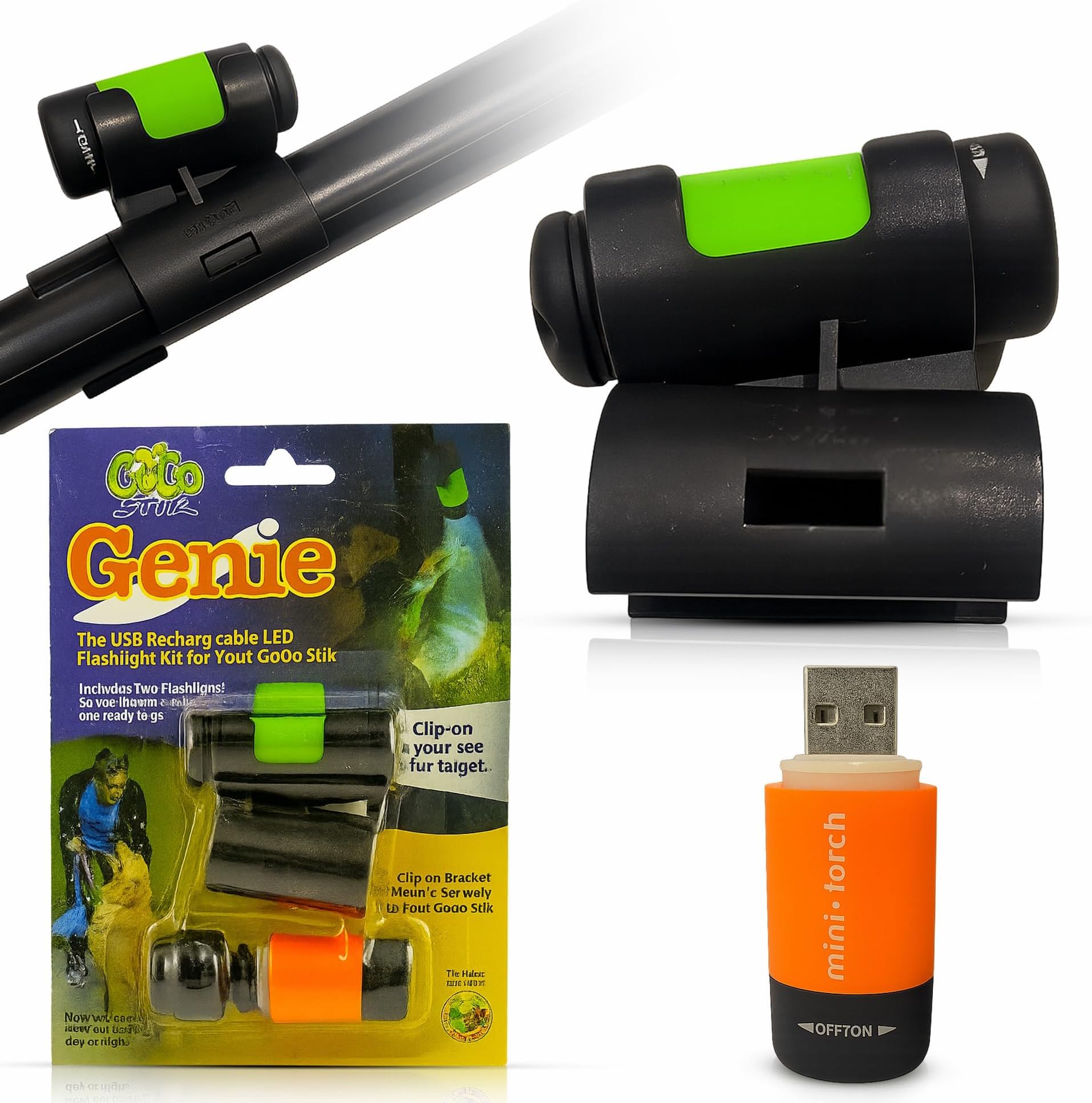 Genie Rechargeable Led Flashlights and mounting Clip for Your Night use.