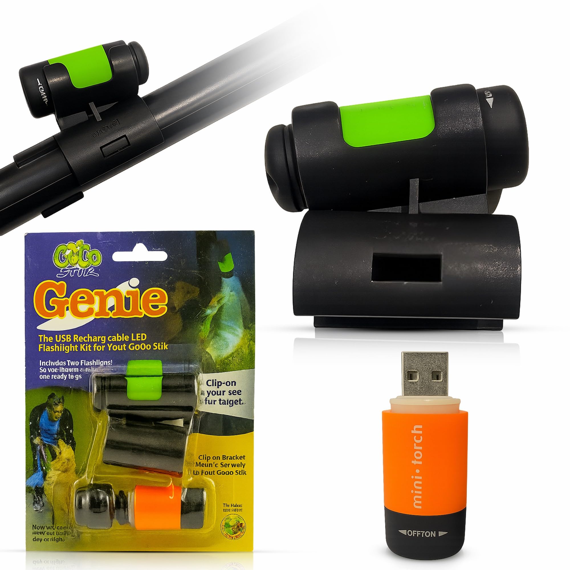 Genie Rechargeable Led Flashlights and mounting Clip for Your Night use.