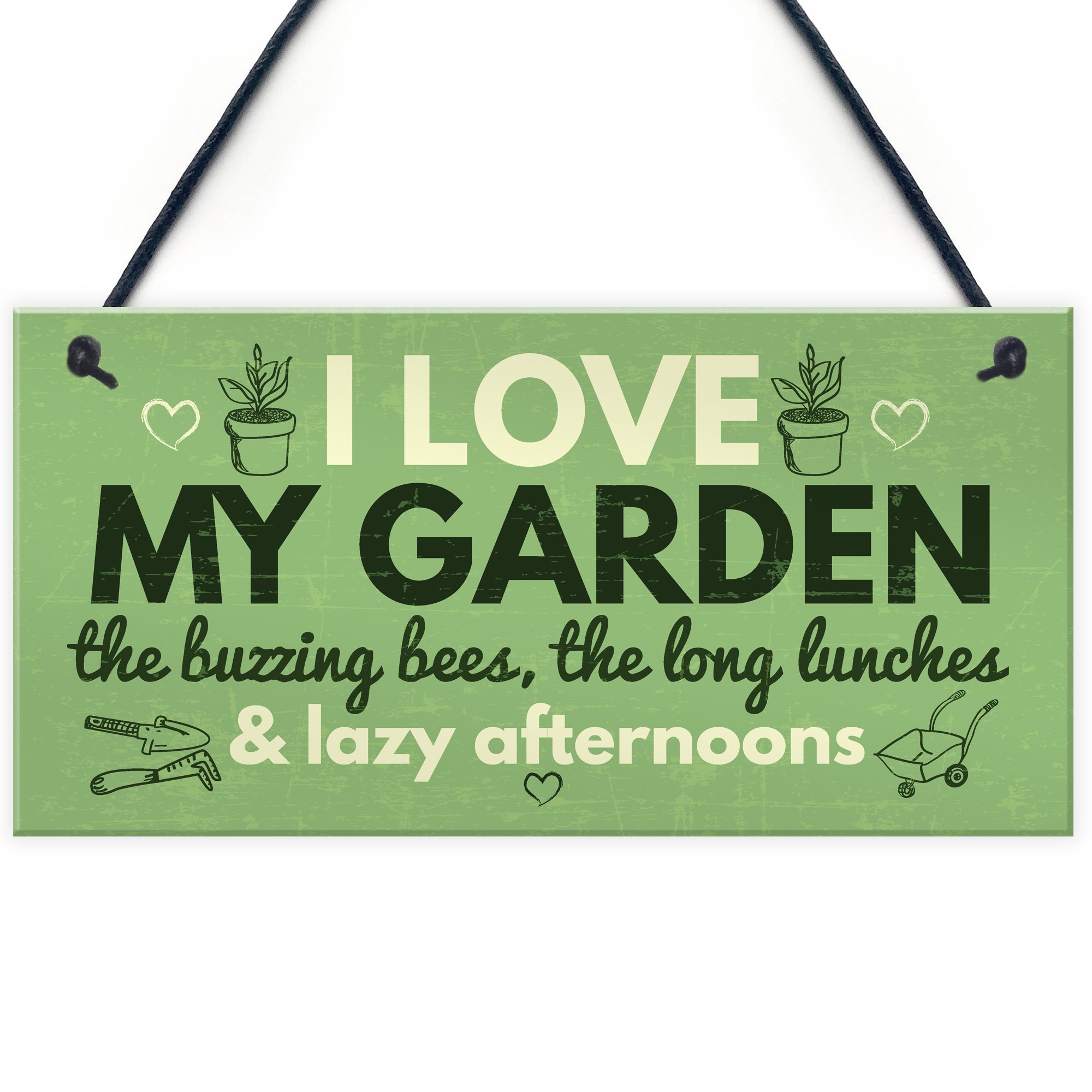 Red Ocean I Love My Garden Novelty Hanging Plaque SummerHouse Sign Gardening Shed Friendship Gift
