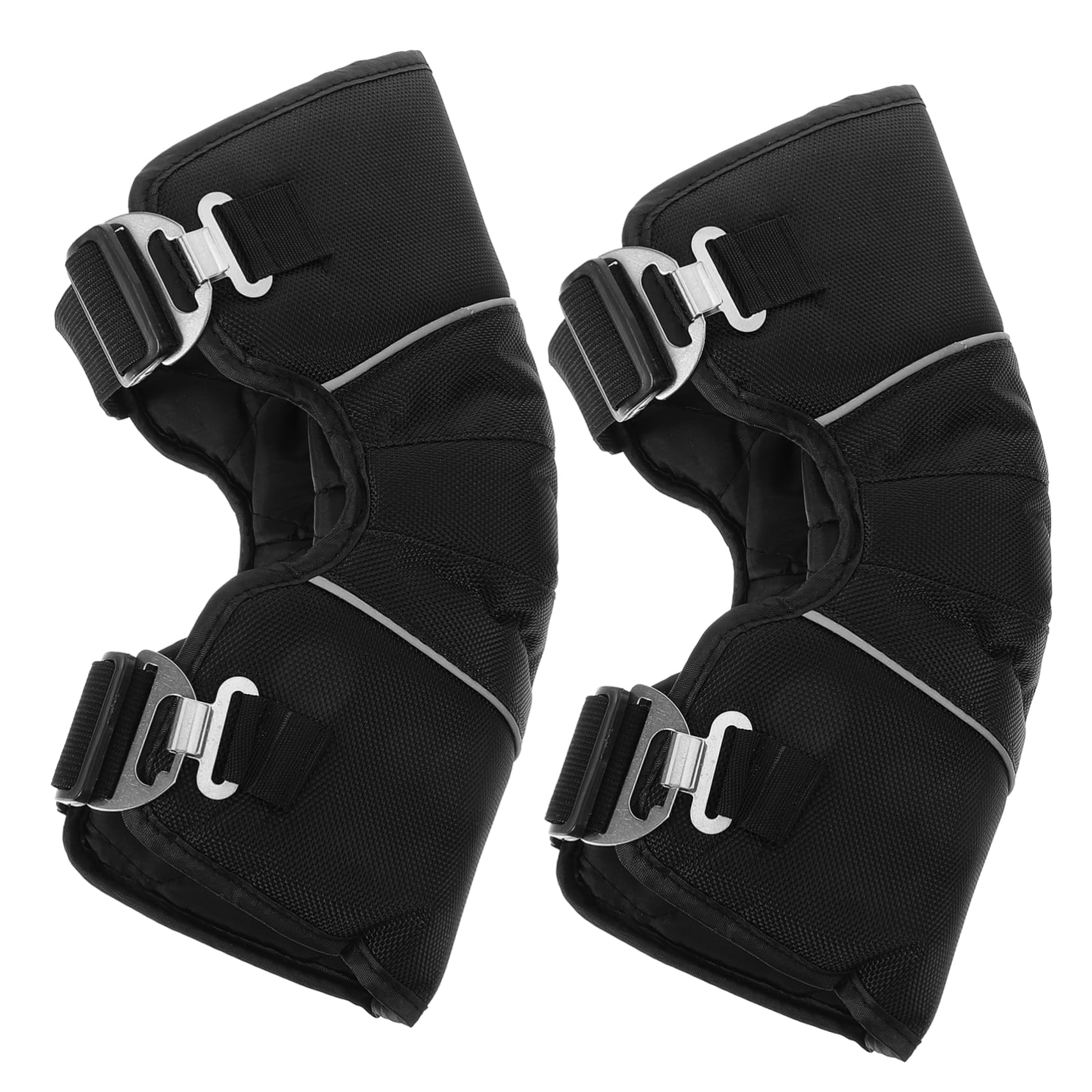 Veemoon Almohadilla De Equipo De Equitación Deporte Rodilleras Tamaño Rodilleras De Motocross Protector De Ciclismo Patines Cuero Pu Black 2 Piezas X 4
