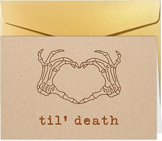 Skeleton Halloween Wedding Card, Til Death Wedding Anniversary Card, Spooky Anniversary Card, Bridal Party Card