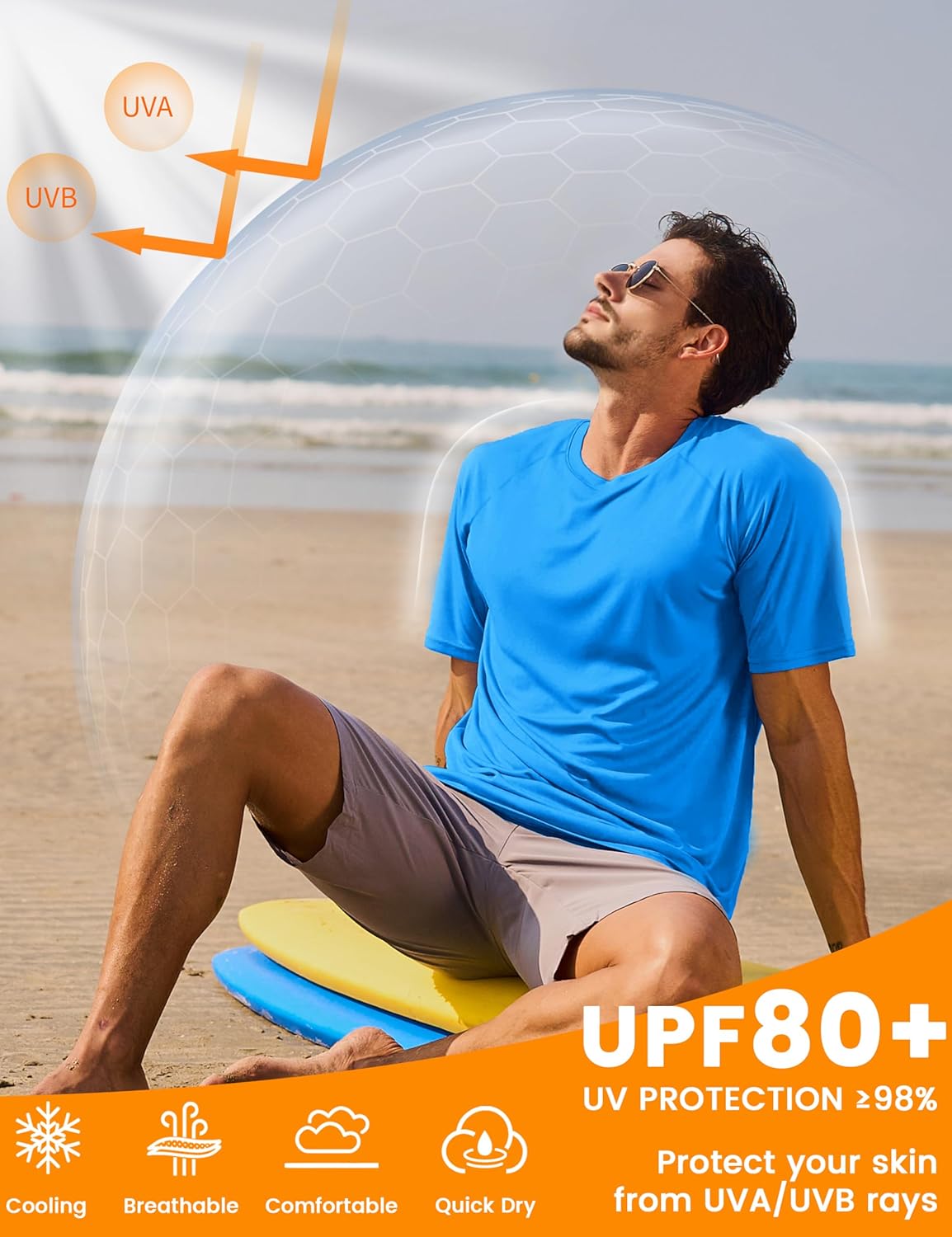 MAGCOMSEN Men's Short Sleeve UPF 50+ Sun Protection Shirts Quick Dry Athletic T-Shirt Hiking Running Swimming Rash Guard - Image 3