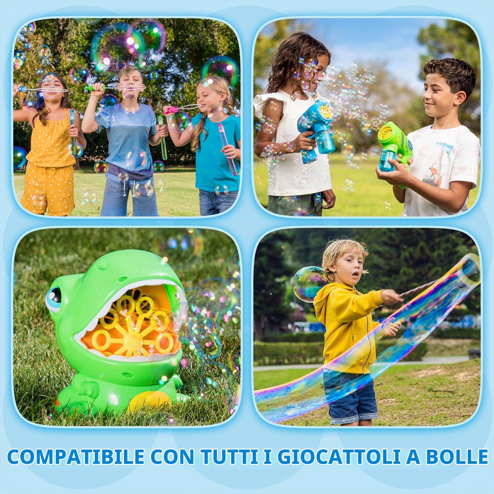 JOYIN Bottiglia di ricarica concentrata per bolle di sapone, fino a 9,5 litri, per pistola per bolle di sapone, bacchette magiche, soffiatori, Pasqua, bambini, feste