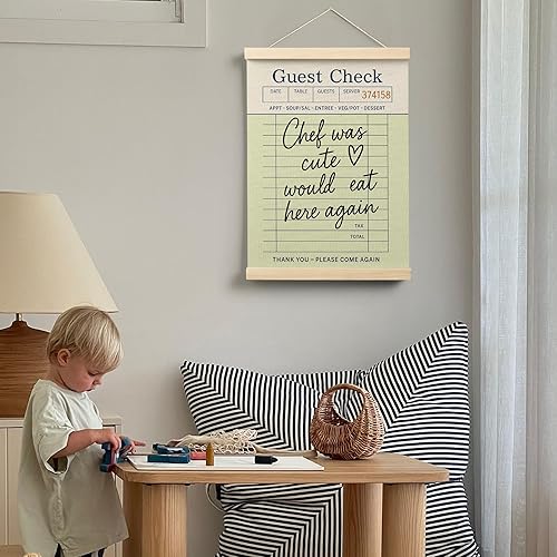 Miniatura 6 de Evcprz Chef Was Cute Would Eat Here Again - Marco para colgar pósteres, arte de pared retro de moda con diseño de cuadros de invitados, decoración