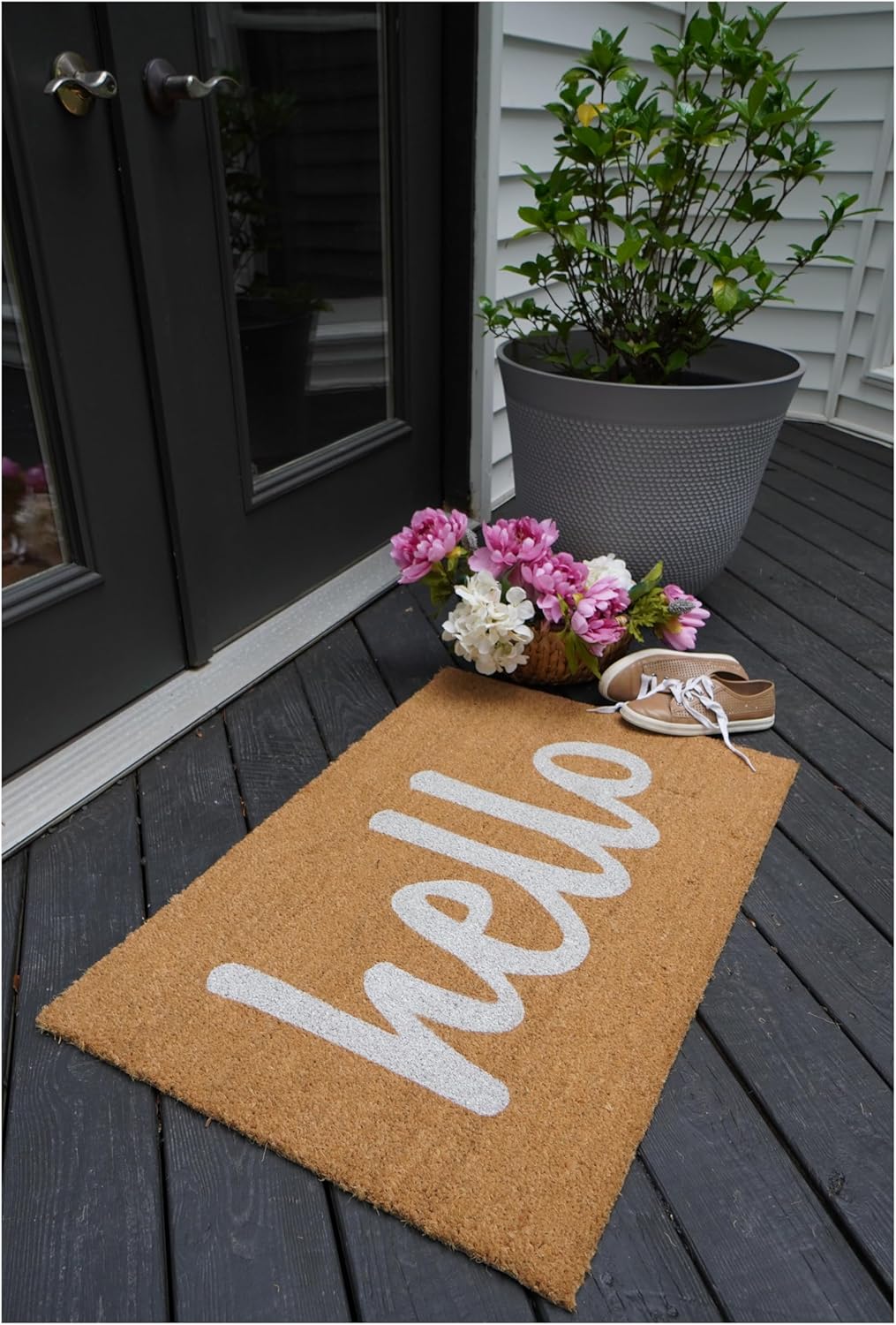 Calloway Mills Script Hello Doormat (Off White, 24" x 36" x 0.60")