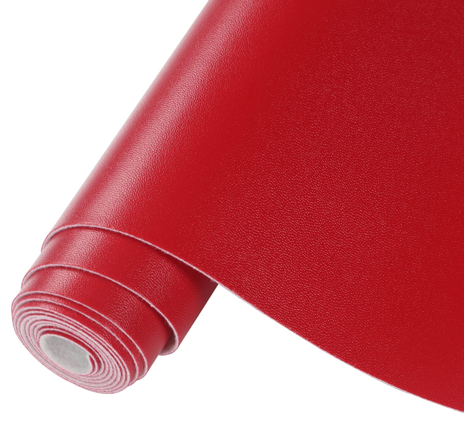 CDY Solid Color Red Faux Leather Sheets 13.8"X53" Smooth PU Synthetic Leather Roll Perfect for Crafts Handbags Wallets Jewelry Earrings Bows Making (Red)