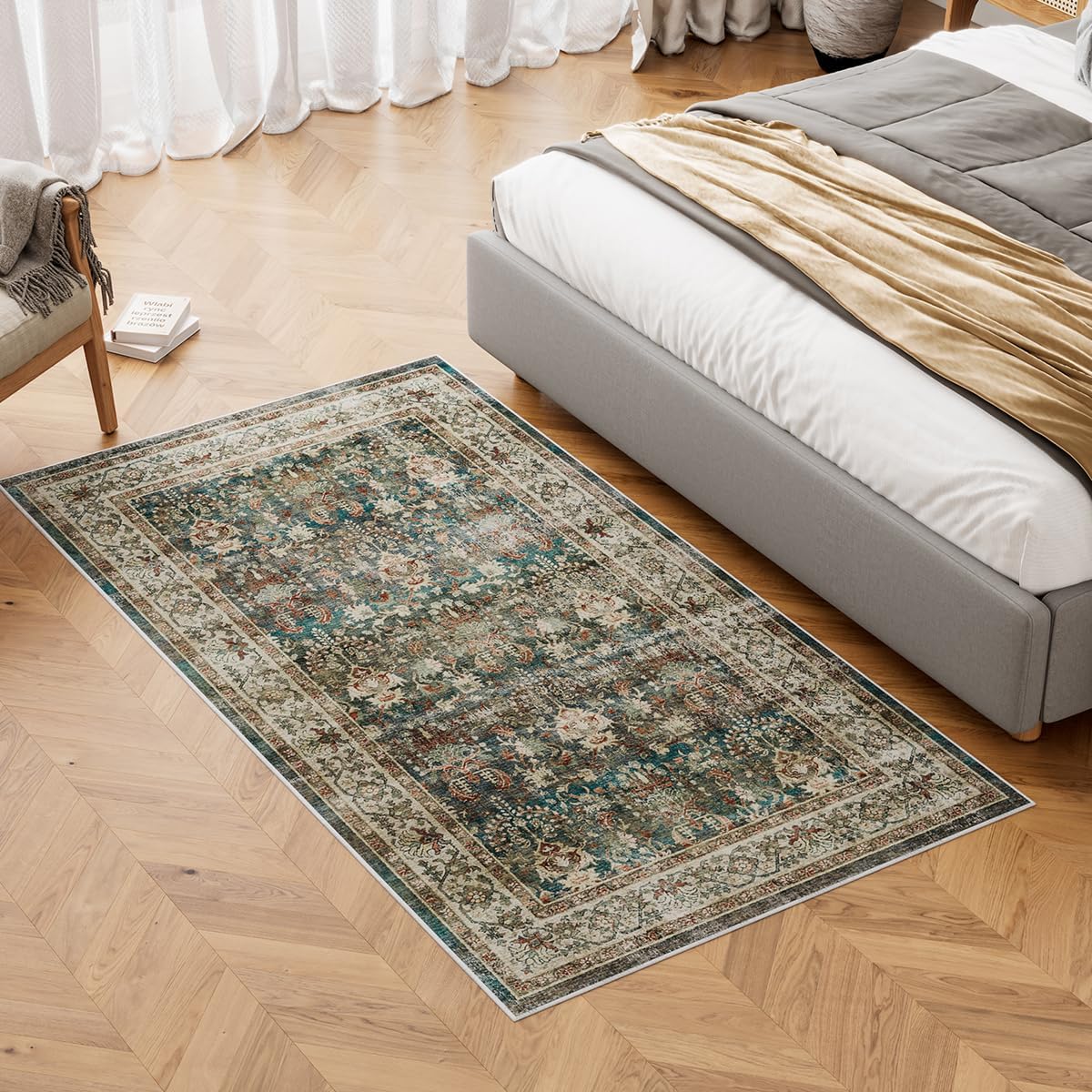 Dripex Washable Bedside Rug, 80x150cm Fireside Rug for Living Room Non