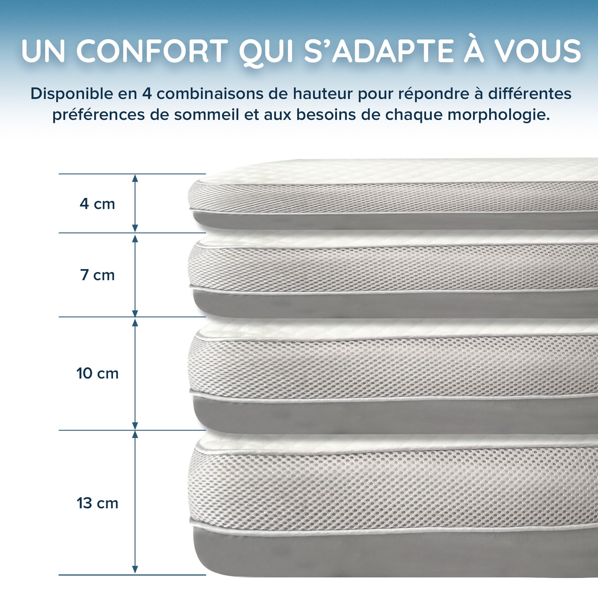 Cuscino ergonomico Cervical in Memory Foam | Altezza regolabile | Doppio lato bambù & freschezza | per schienale, lato, pancia, fodera lavabile a 30 °C