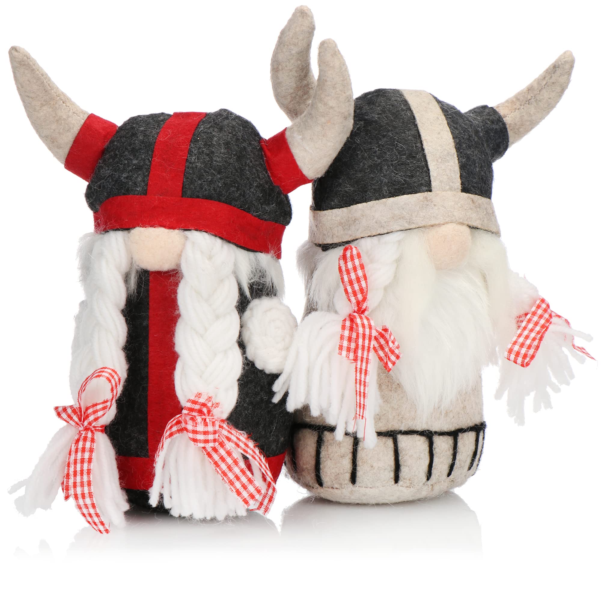 com-four® 2X Elfos navideños Talla M para decoración - Figuras vikingas de decoración - Lindo Taburete de Esquina