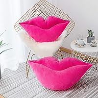 Vista 15 de AELS Almohadas de labios grandes 3D de terciopelo suave, almohadas decorativas de amor, lindas almohadas de 24 x 12 pulgadas para sofá, cama, sala