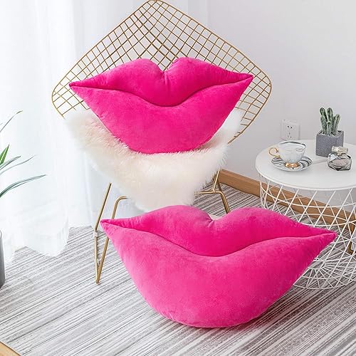 Miniatura 15 de AELS Almohadas de labios grandes 3D de terciopelo suave, almohadas decorativas de amor, lindas almohadas de 24 x 12 pulgadas para sofá, cama, sala