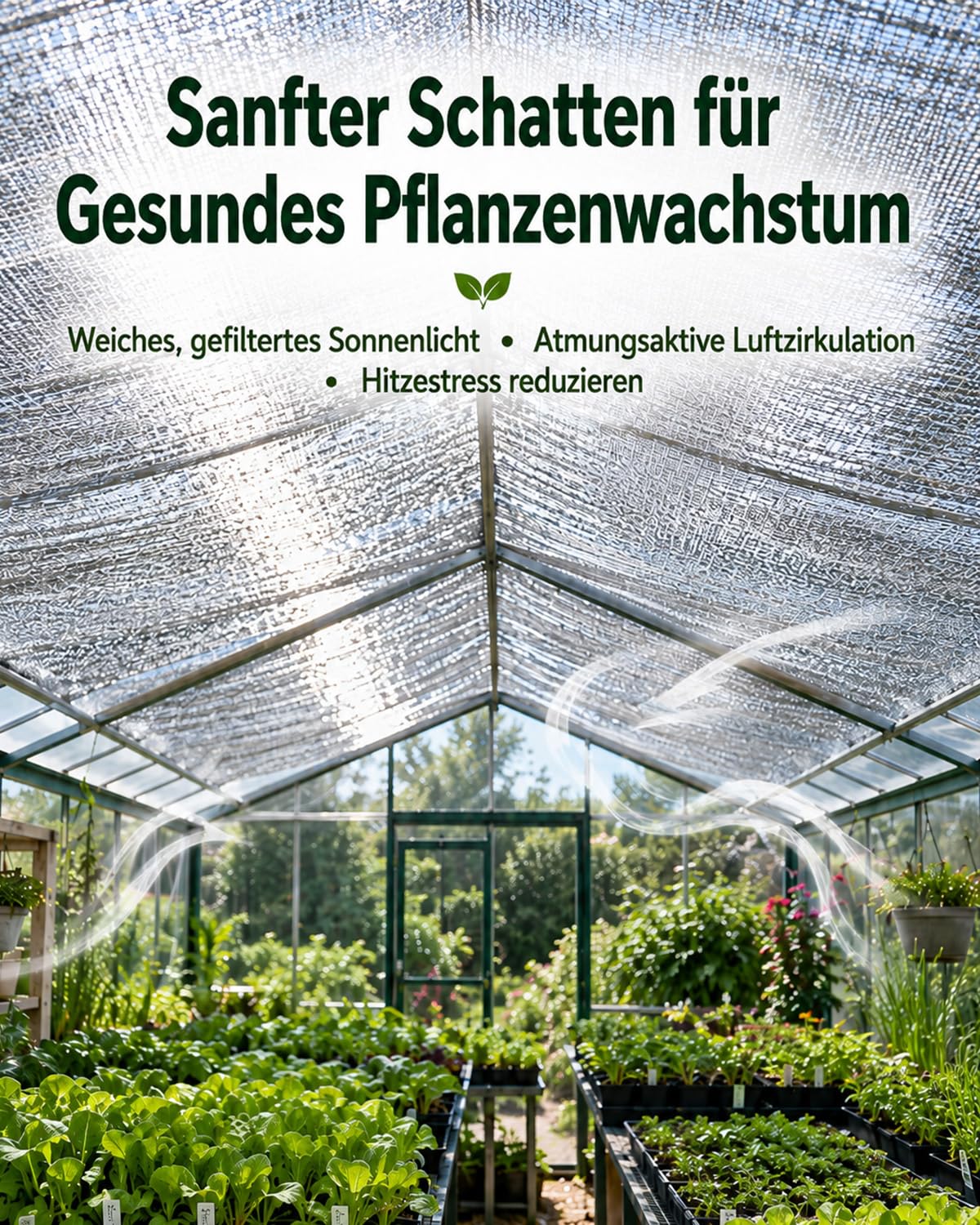 40 % Aluminett-Schattenstoff, mäßiger Sonnenschutz für Pflanzen, Kulturen und Außenbereiche, 3 x 4,3 m