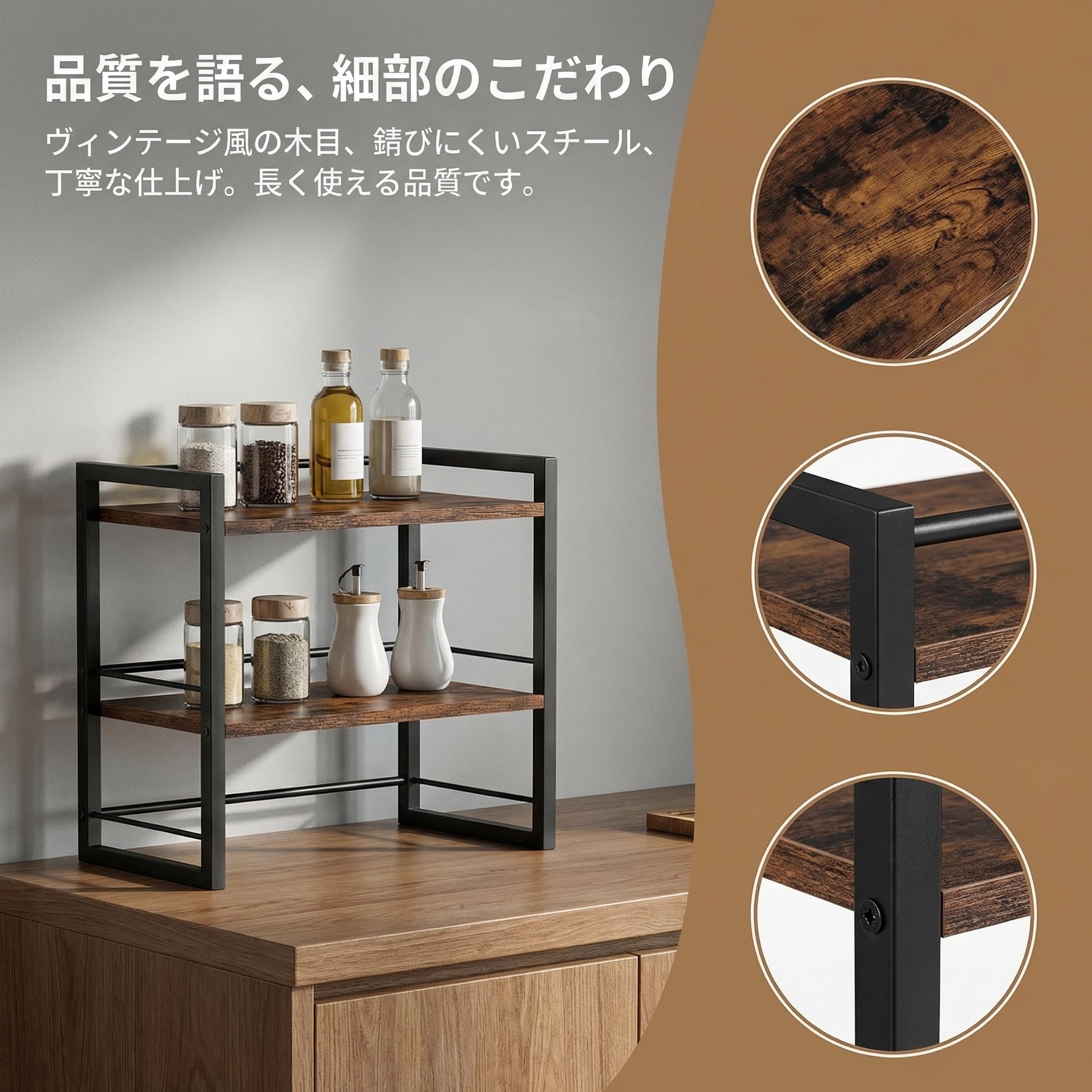 Amazon.co.jp: GUZIBAO デスク上 収納 2 段式卓上ラック スチール
