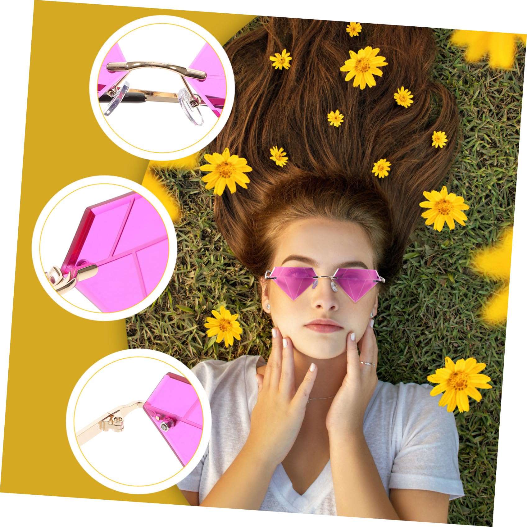 4 Pares gafas con forma de diamante niño gafas de sol de moda mujer sol de para mujer de de fiesta en la playa divertid de