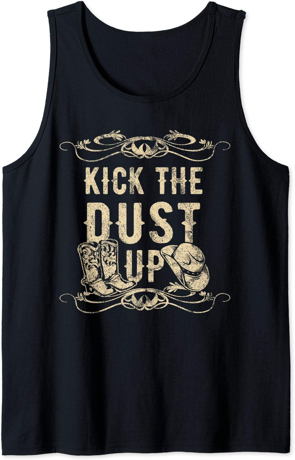 Line Dance Vintage Country GiftKick The Dust Up Cowboy Cowgirl Western Tank Top