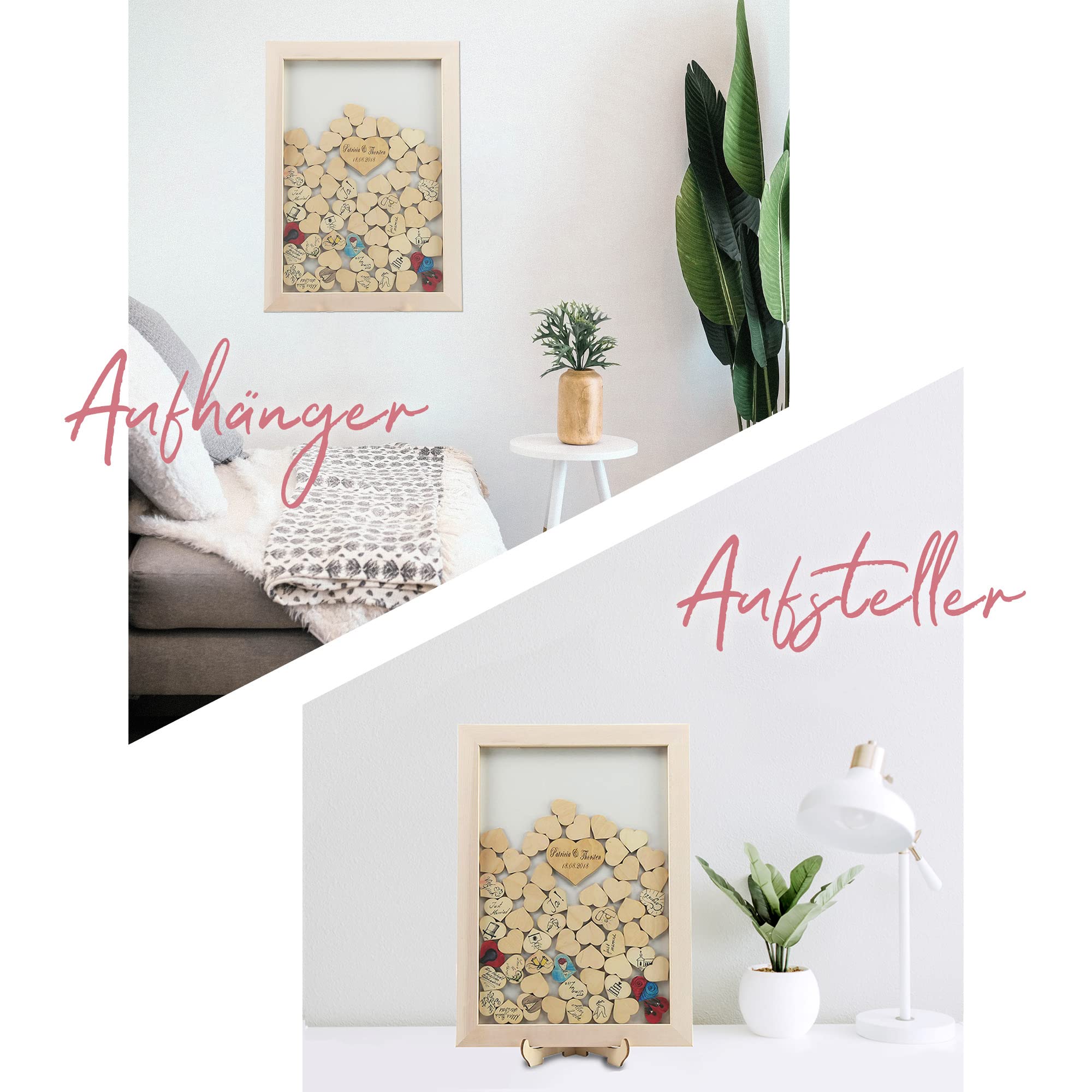 Hochzeit Gästebuch Alternative BUCHE MASSIVHOLZ Personalisierbar Wunschgravur