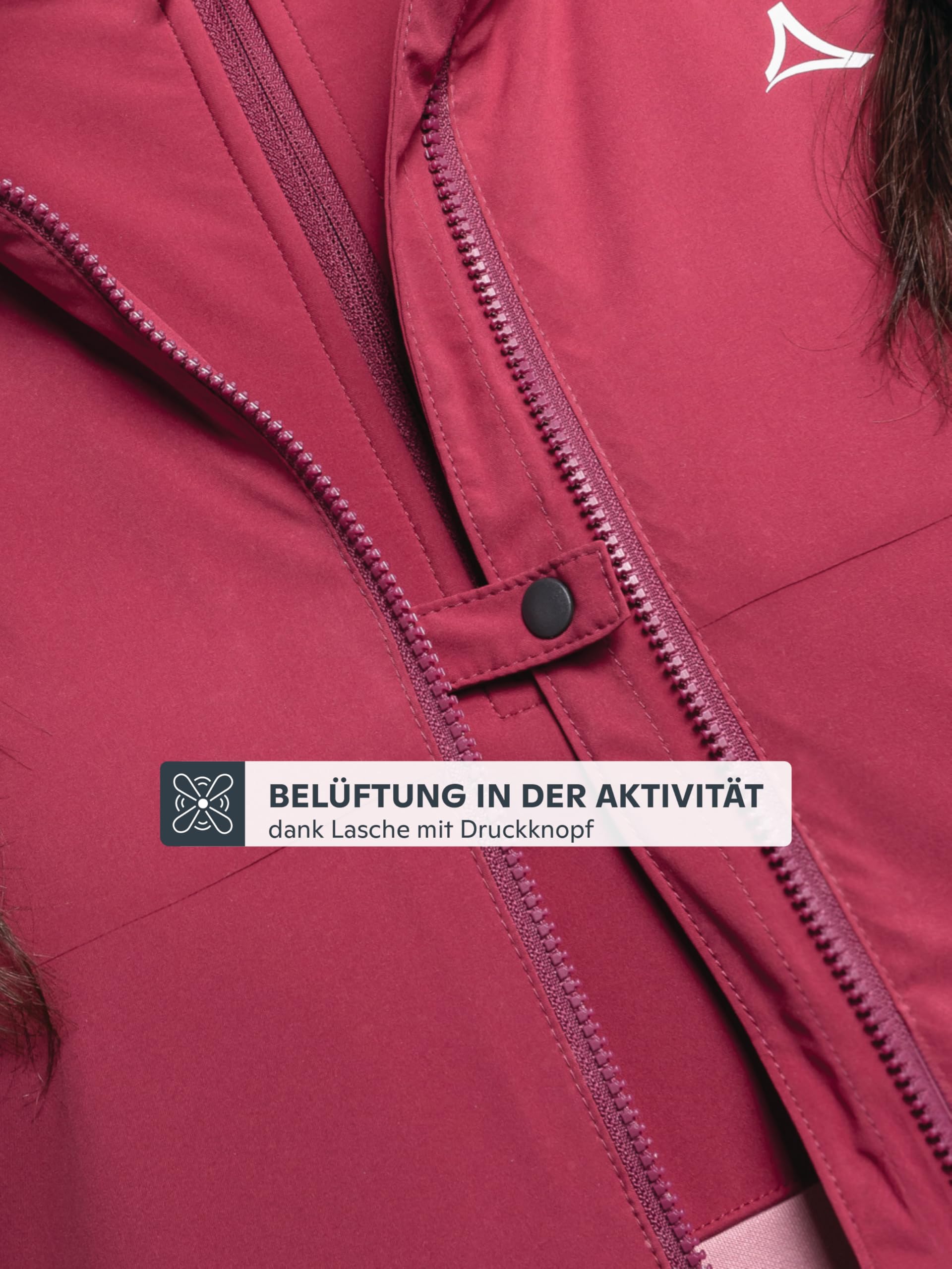 Schöffel Damen Ins Jacket Style Salza WMSs, funktionale Fahrrad Regenjacke mit 4-Wege-Stretch, MTB Jacke mit vorgeformter Passform und Belüftungsöffnungen
