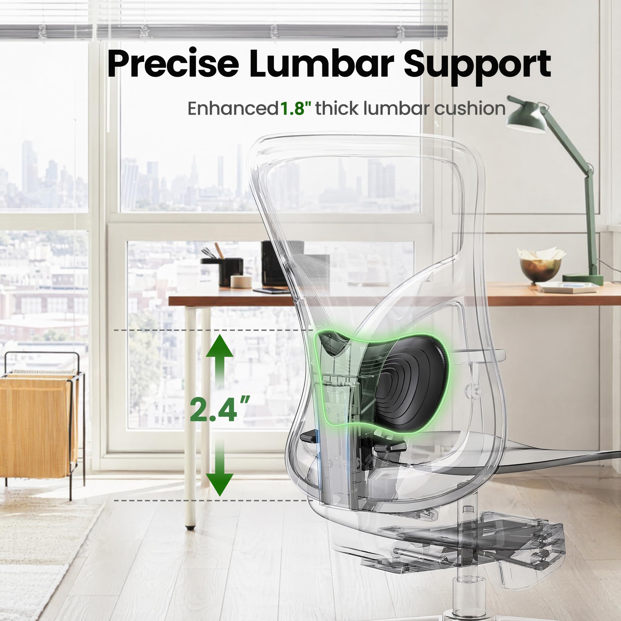 Amazon.com: Marsail Ergonomic Office Chair with Lumbar Support,2D