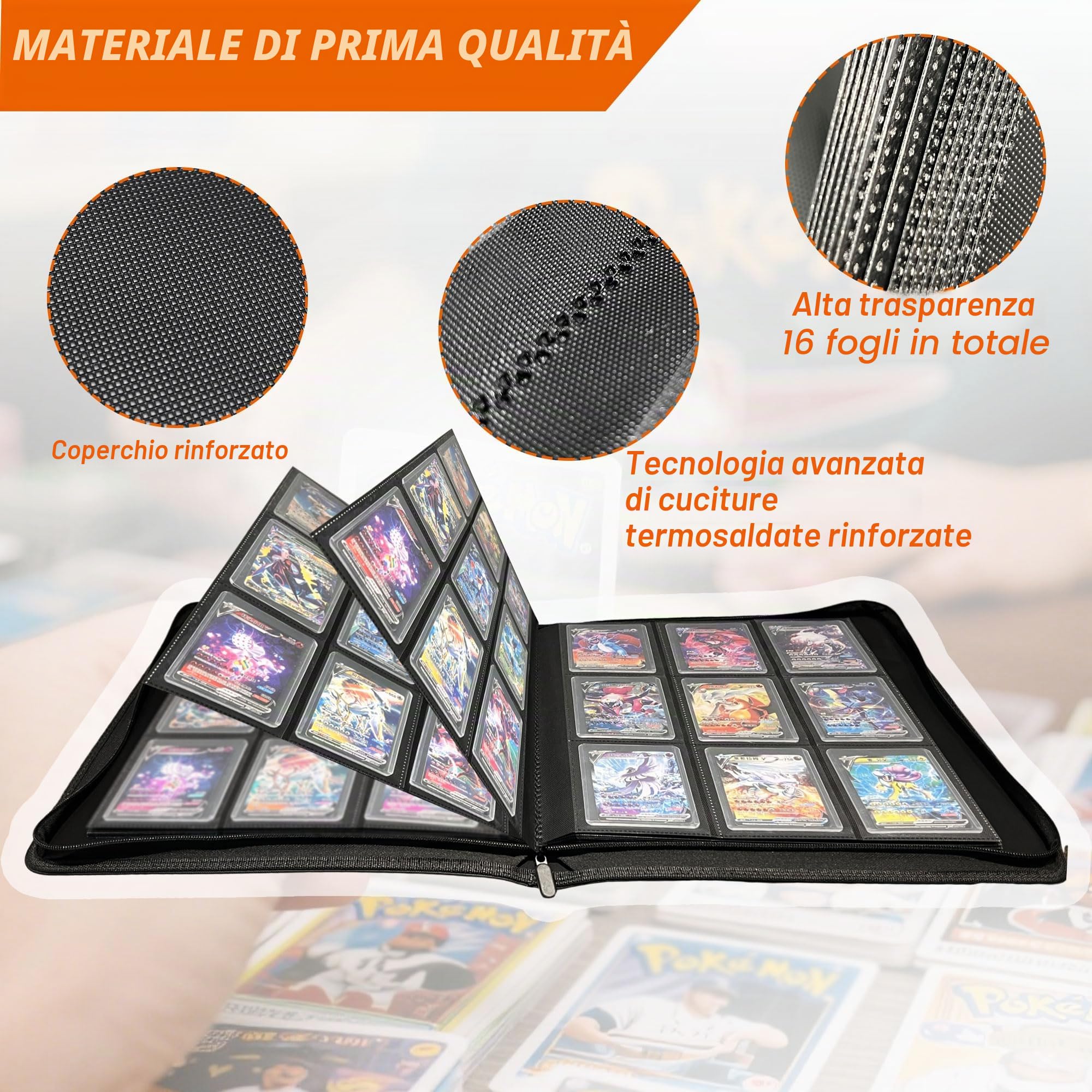 TopLoader Raccoglitore per Collezione di Carte - 9 Tasche, Contiene 288 Carte da 7,6 x 10,2 cm, Album per MTG, TCG e Giochi da Tavolo (Classico-01)