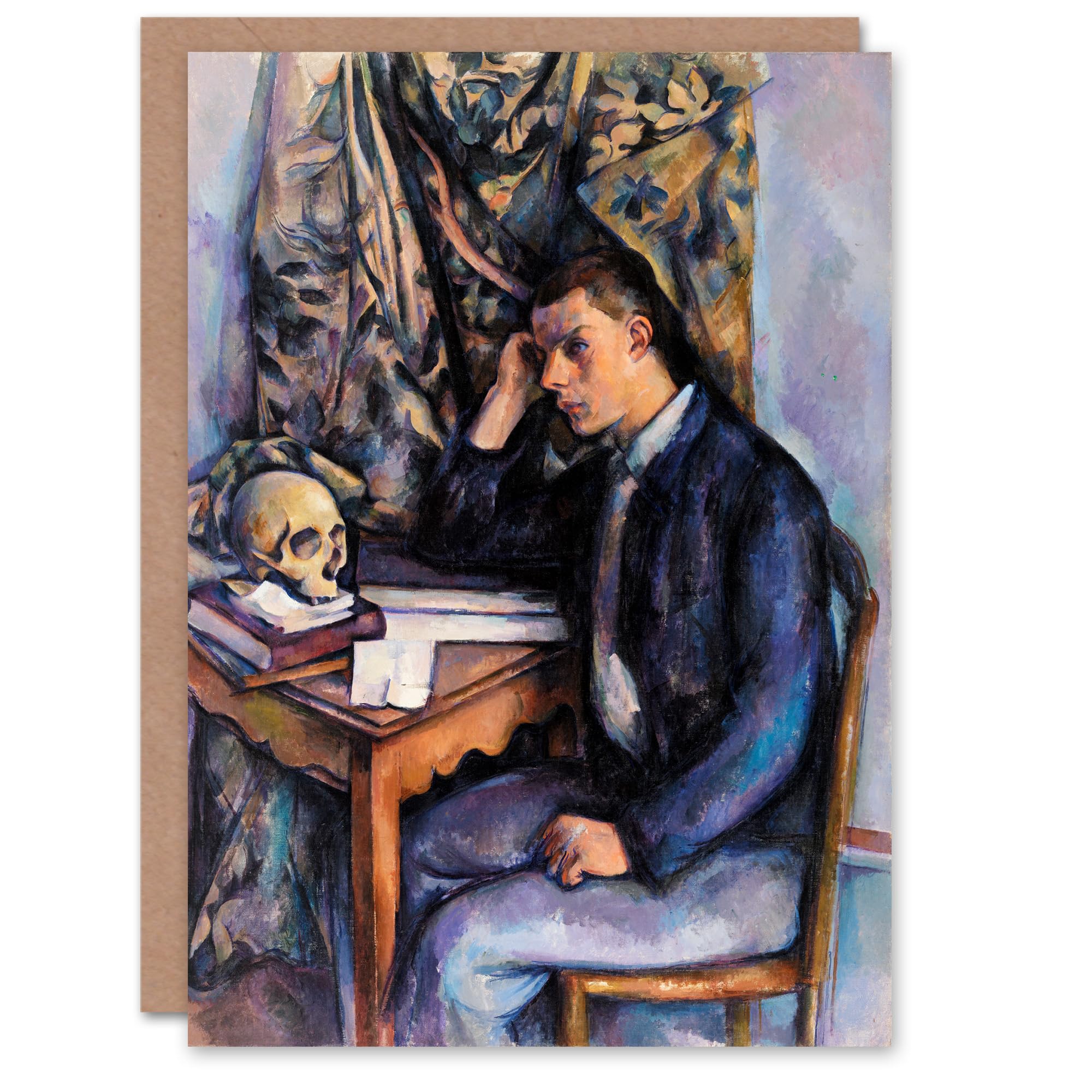 Artery8 Paul Cezanne Art Card Young Man and Skull Portrait Painting