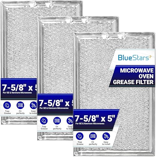 BlueStars WB06X10309 WB06X10359 - Filtro de grasa para microondas de repuesto de 7.64 x 5.12 pulgadas, compatible con microondas G.E LG Kenmore con