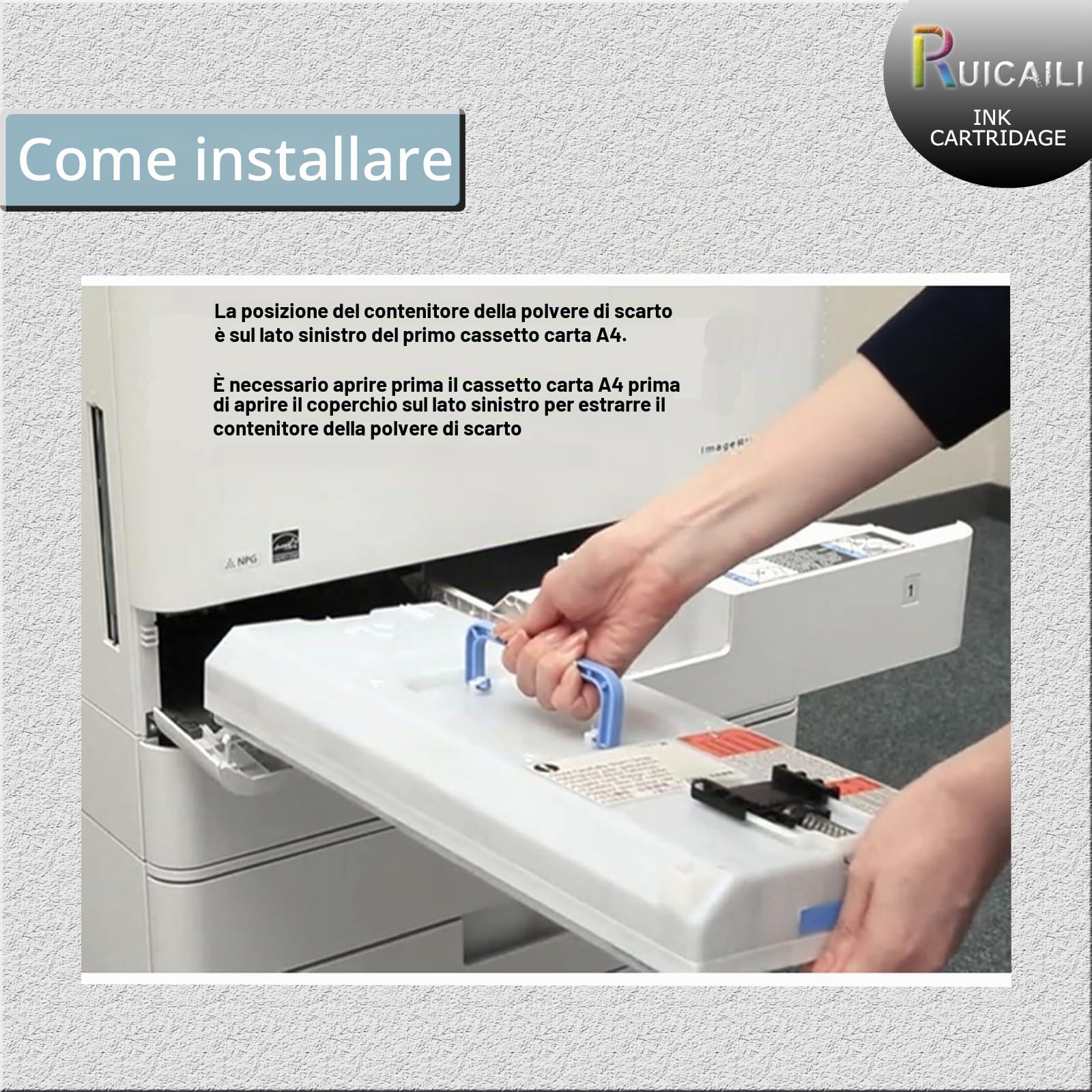 WT-202 WT202 - Scatola di toner usata, compatibile con lavori di ricambio per Canon imageRUNNER Advance C3320L C3530 C3525 C3520 C3330 C3325 C3320 C3120 C3125 C3720