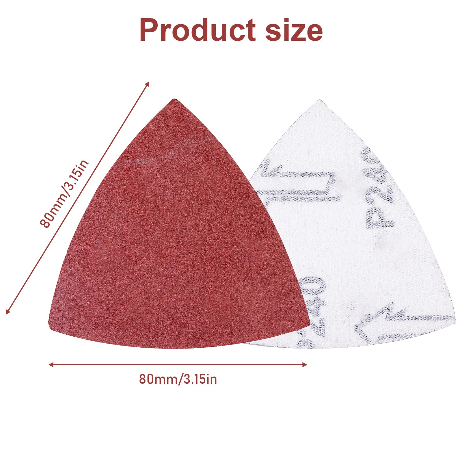210 cuscinetti abrasivi triangolari da 80 mm, 7 grane (40/60/80/120/180/240/320) ciascuno, 30 pezzi, triangoli abrasivi, smerigliatrici triangolari per legno/gesso altre superfici