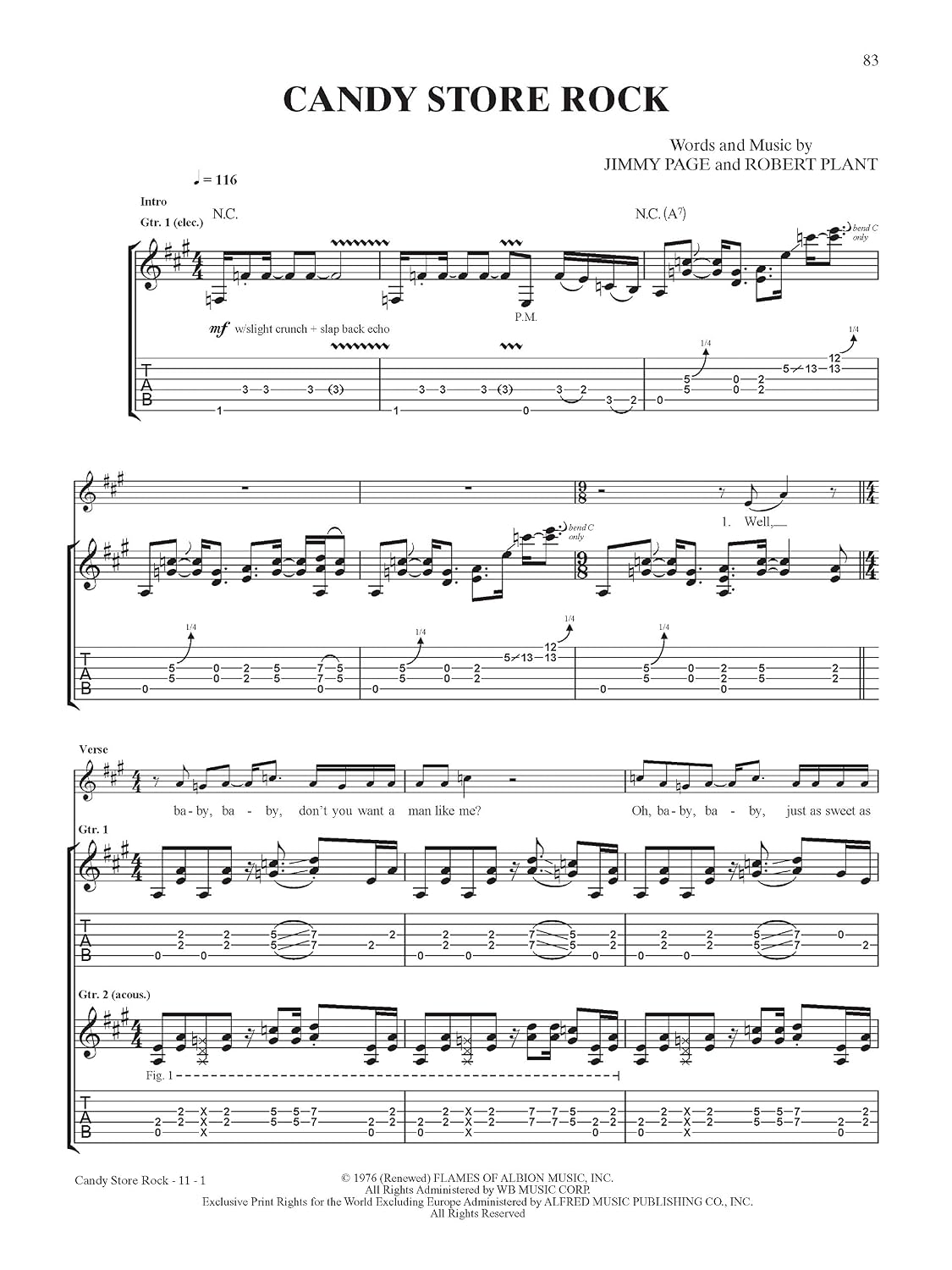 Led Zeppelin -- Presence Platinum Guitar: Authentic Guitar TAB (Alfred's Platinum Album Editions)