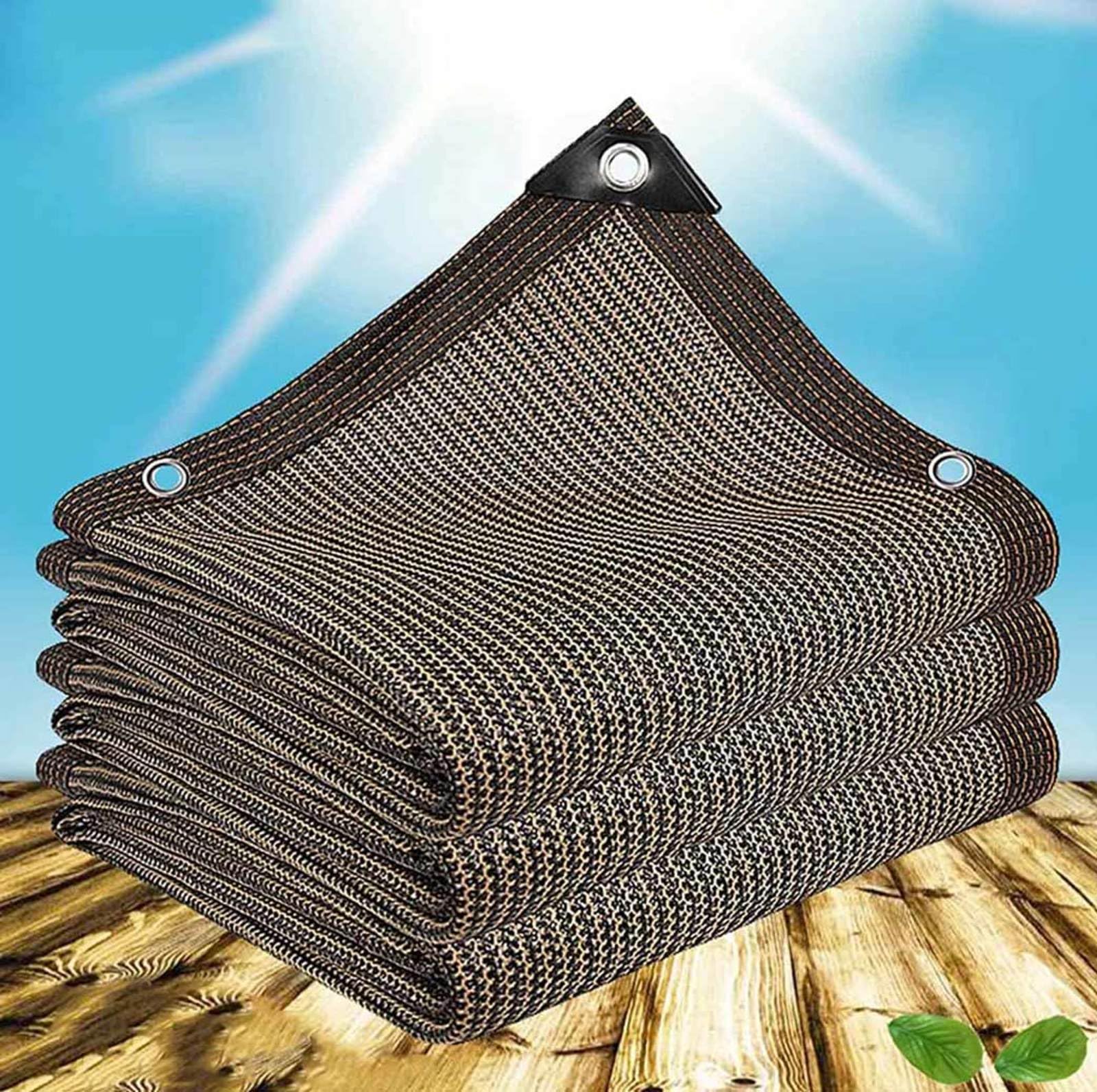 WQPMNYG Outdoor Shade Sail Waterproof 5x7m UV Protection Canopy 90% Sunblock Mesh for Garden Patio Pergola Brown Shade Cloth for Decks and Backyards