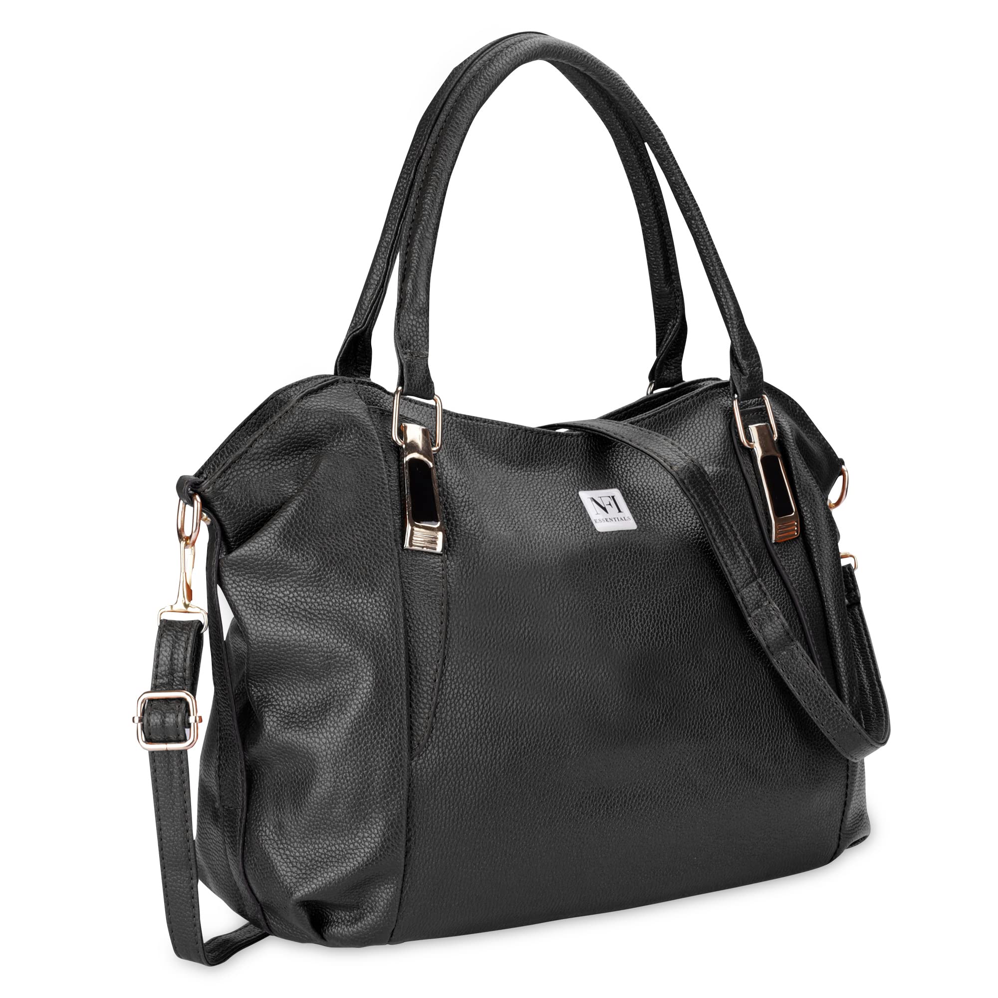 NFI essentials PU HandBags for Women, Hobo Bags, Tote Hand Bags, Shopping Bag, Shoulder Crossbody Bag Stylish Ladies Purse With Adjustable Long Strap (Black) (B0BMXMR2BM) Amazon Price History, Amazon Price Tracker