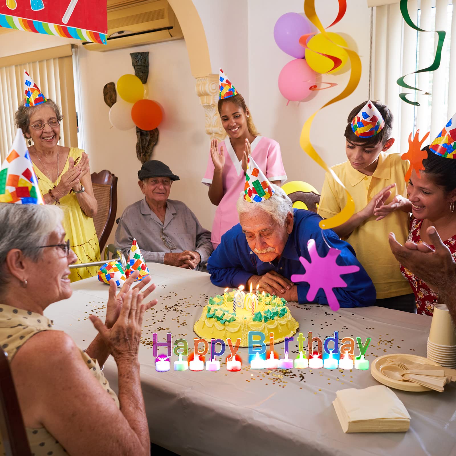 バースデーキャンドル Amazon.co.jp: Hortsun カラフルなLEDバースデーキャンドル