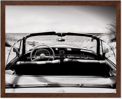 Miniatura 22 de Monem Art - Póster de autos clásicos, impresión de autos estacionados, arte de fotografía, arte en blanco y negro, arte moderno, arte de autos