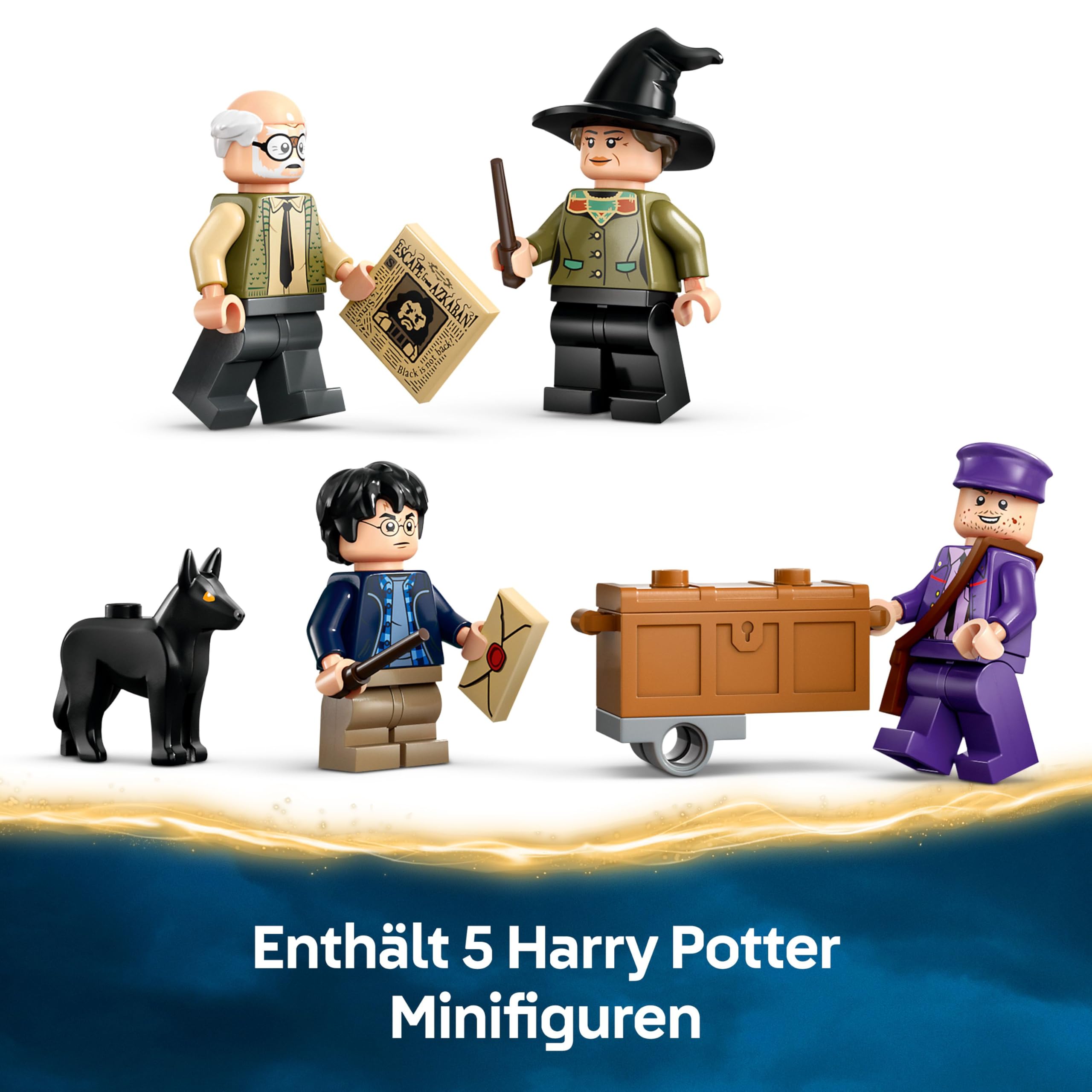 LEGO Harry Potter Abenteuer mit dem Fahrenden Ritter - Spielzeug aus der Zauberwelt mit 5 Minifiguren und Zubehör mit Zauberstäbe – Geschenk für Mädchen und Jungen ab 8 Jahren – 76446